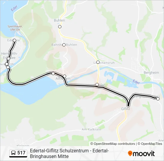 Автобус 517: карта маршрута