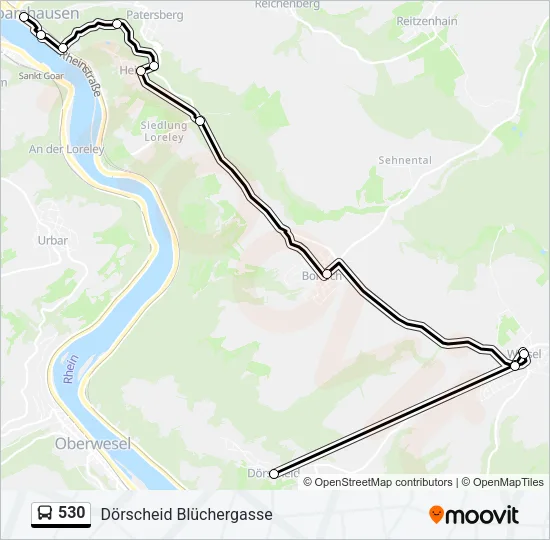530 Bus Line Map