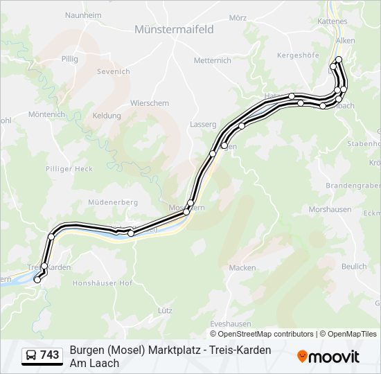 Автобус 743: карта маршрута