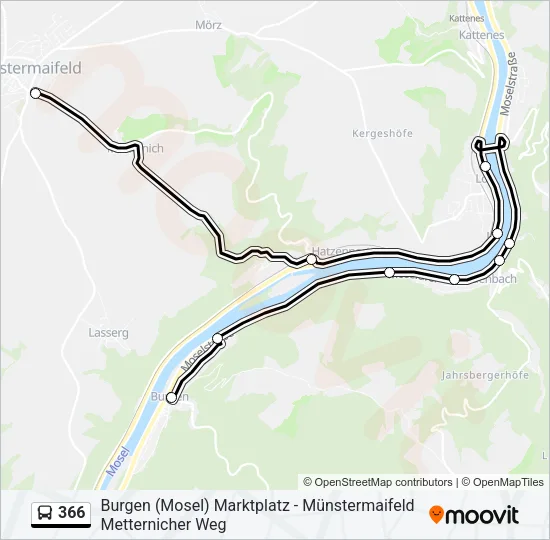 366 Bus Line Map