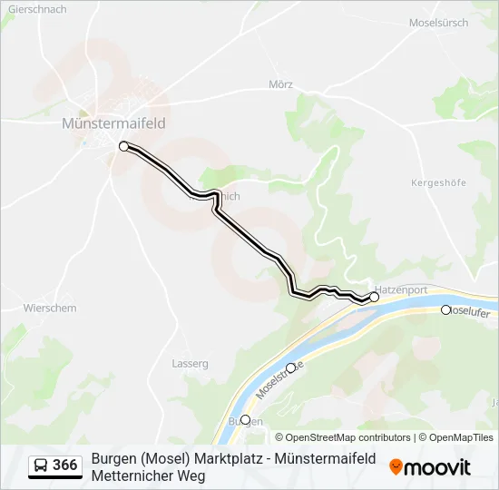 366 Bus Line Map