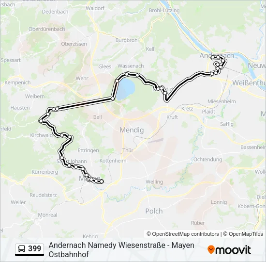 399 Bus Line Map