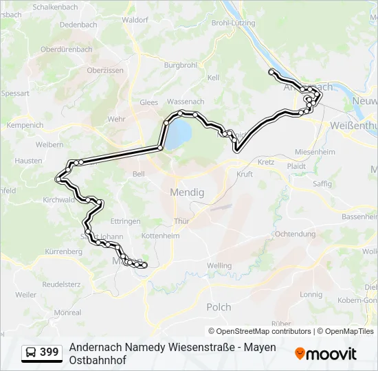 399 Bus Line Map