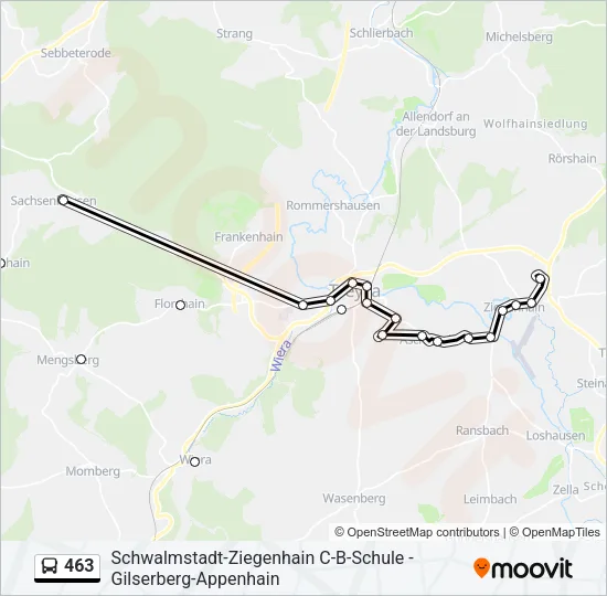 463 Bus Line Map