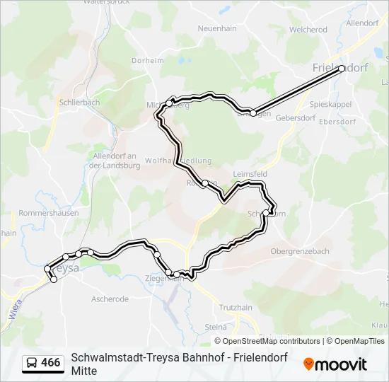 466 Bus Line Map