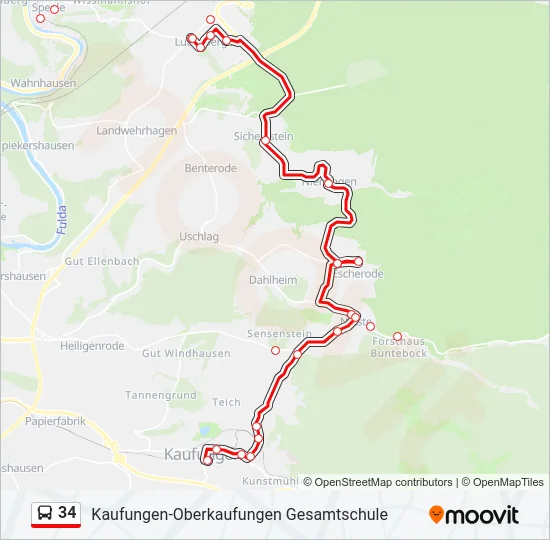 34 Bus Line Map