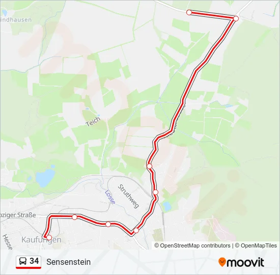 34 Bus Line Map