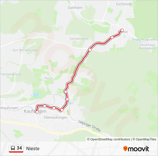 Автобус 34: карта маршрута
