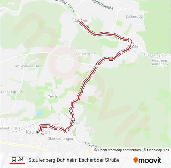 Автобус 34: карта маршрута