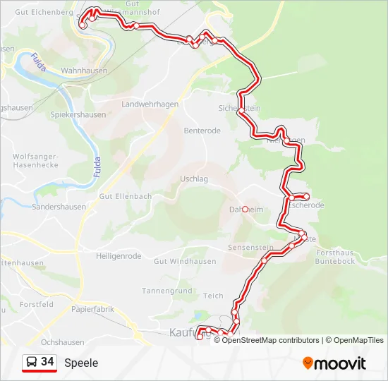 34 Bus Line Map