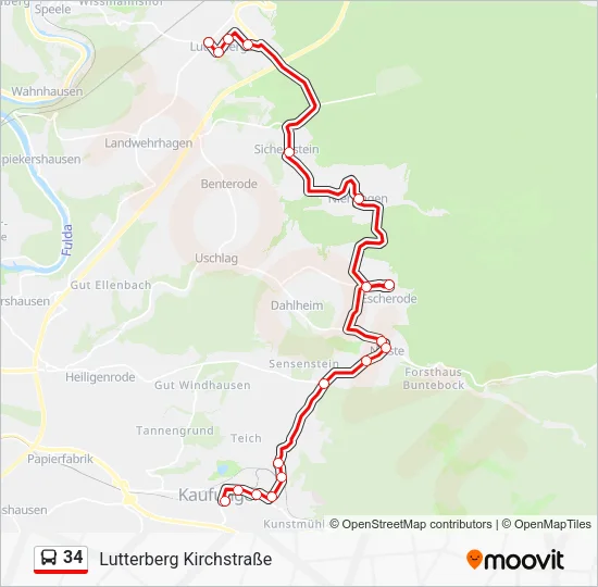 Автобус 34: карта маршрута
