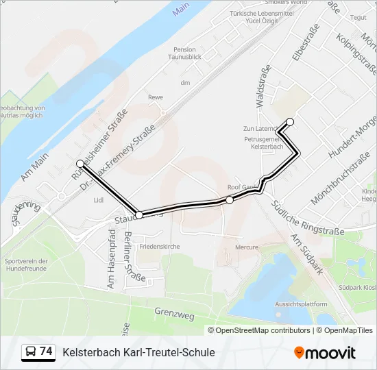 74 Bus Line Map