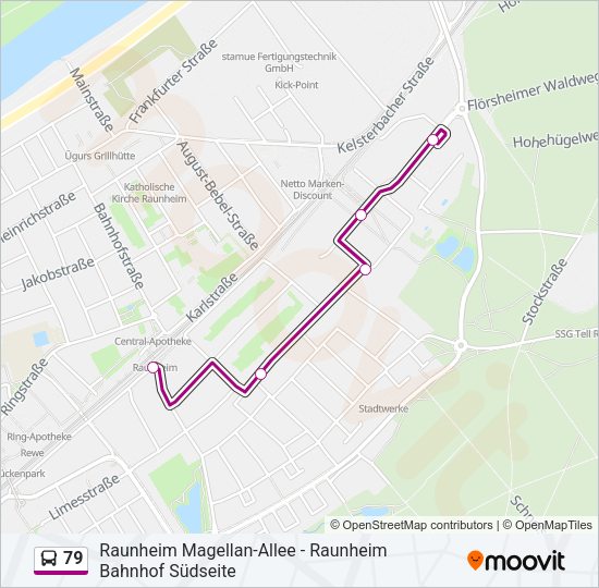 Автобус 79: карта маршрута