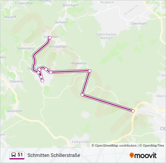51 Bus Line Map