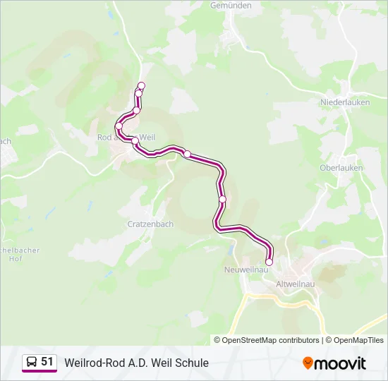 51 Bus Line Map
