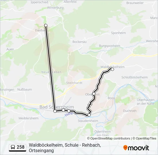 258 Bus Line Map