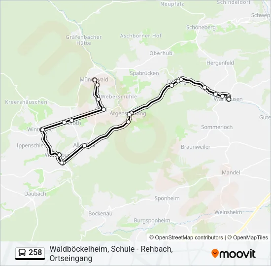 258 Bus Line Map