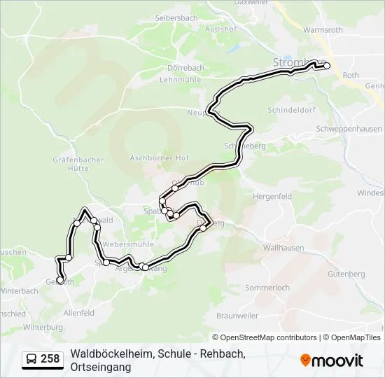 258 Bus Line Map