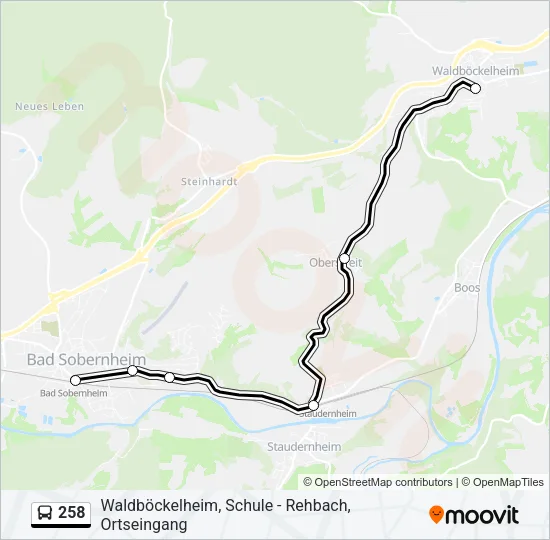 258 Bus Line Map