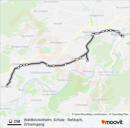 258 Bus Line Map