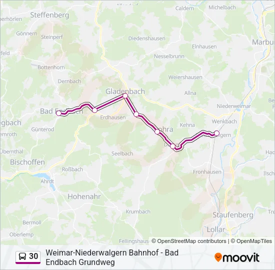 30 Bus Line Map