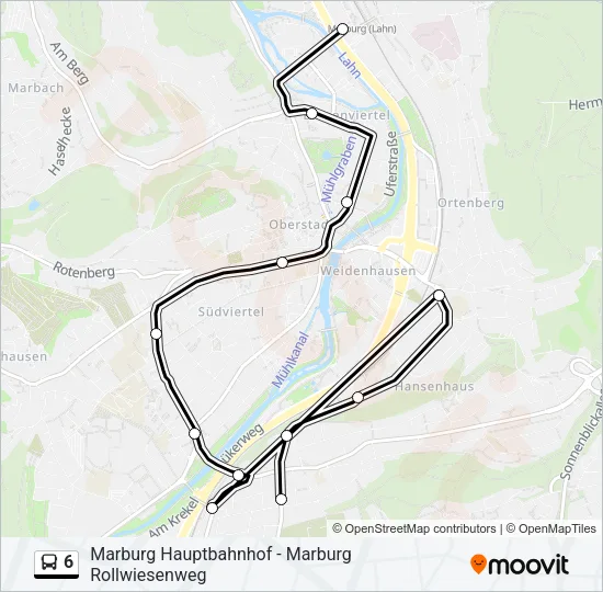 6 Bus Line Map