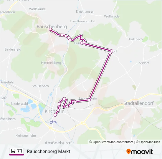 71 Bus Line Map