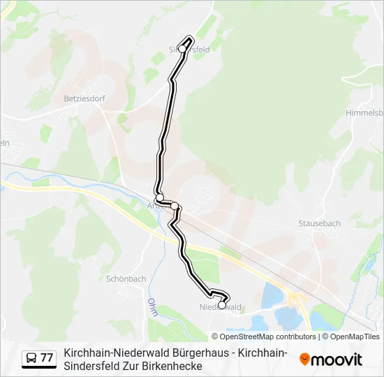 Автобус 77: карта маршрута