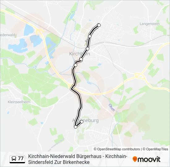 Автобус 77: карта маршрута