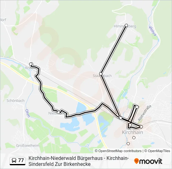 Автобус 77: карта маршрута