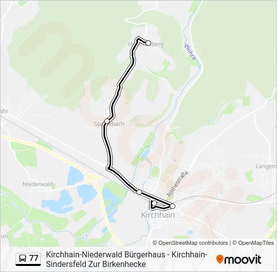 Автобус 77: карта маршрута