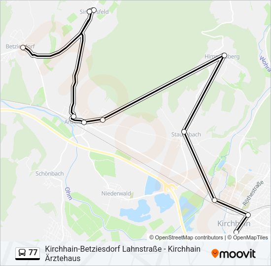 Автобус 77: карта маршрута