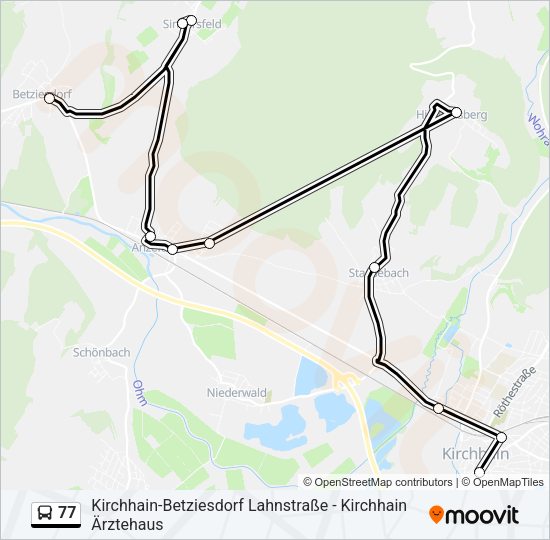 Автобус 77: карта маршрута