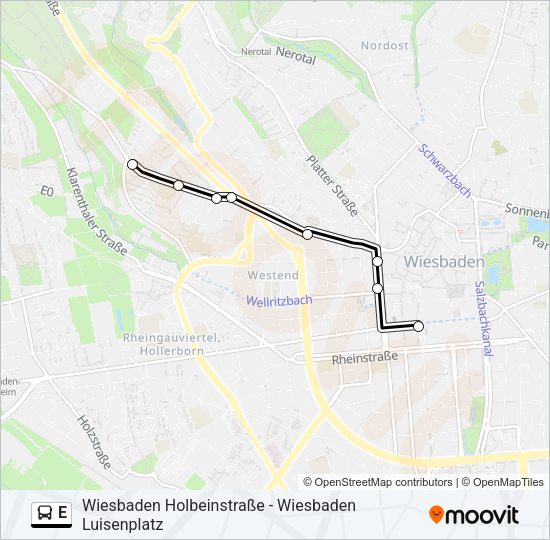 E Bus Line Map