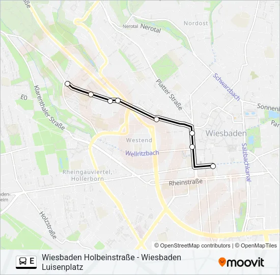 E Bus Line Map