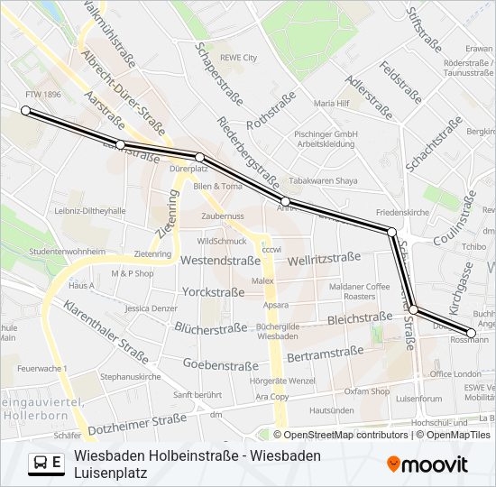 E Bus Line Map