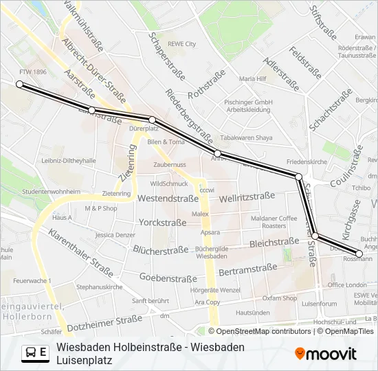 E Bus Line Map