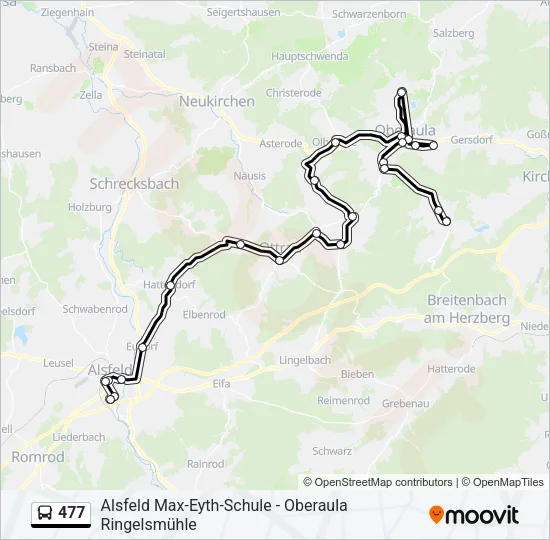 477 Bus Line Map