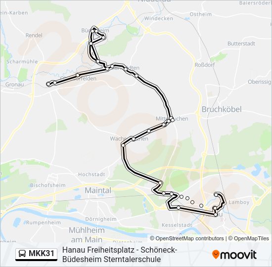 Автобус MKK31: карта маршрута