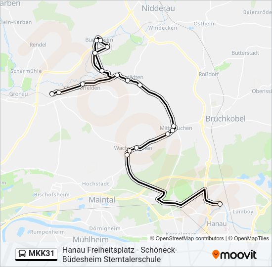 Автобус MKK31: карта маршрута