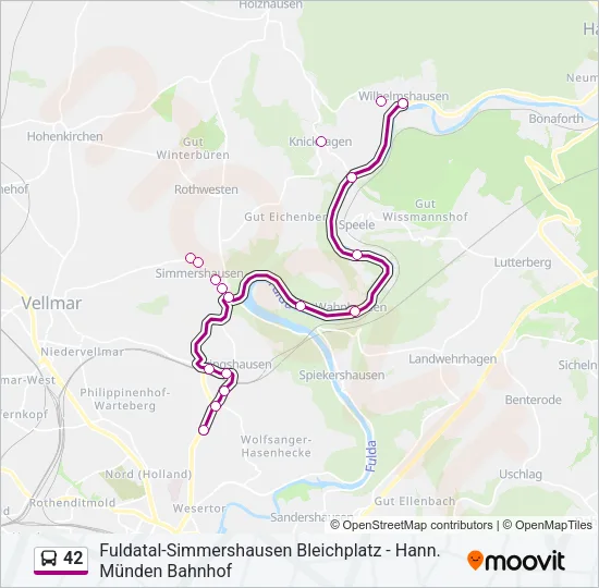 42 Bus Line Map