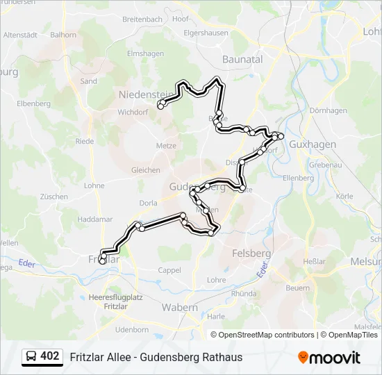 402 Bus Line Map