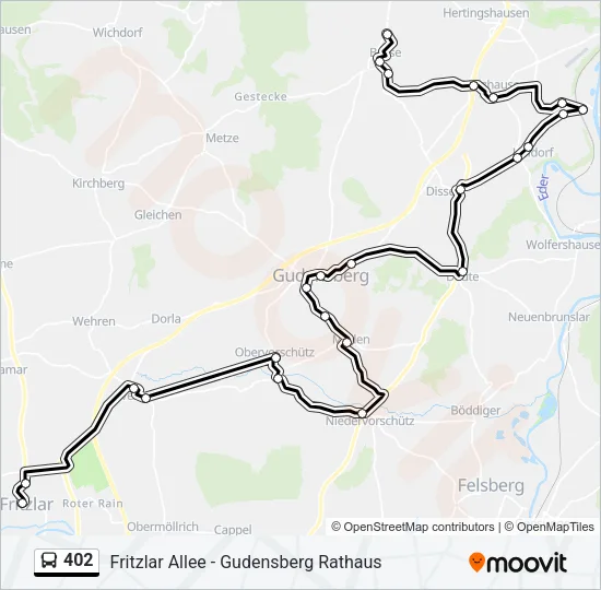 402 Bus Line Map