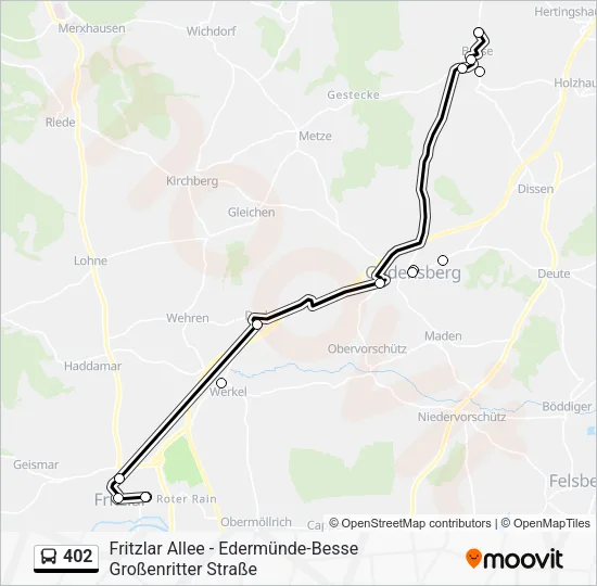 402 Bus Line Map