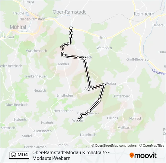 Buslinie MO4 Karte