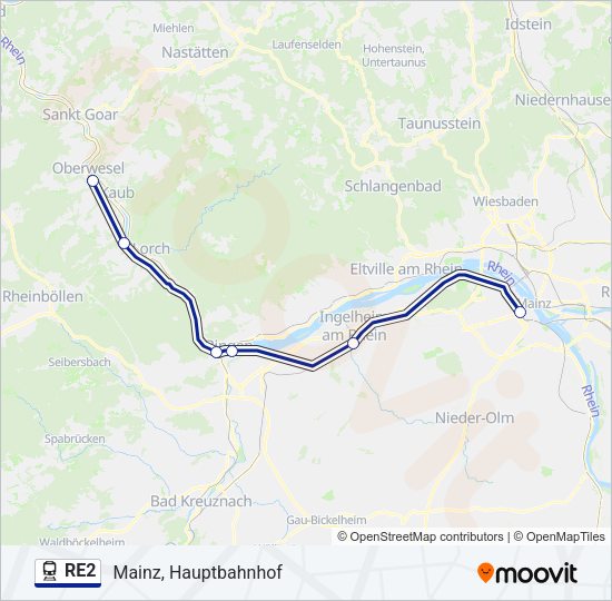 RE2 Train Line Map