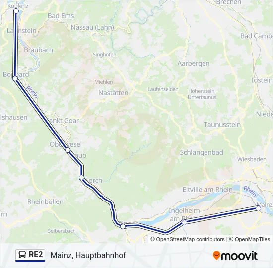 RE2 Bus Line Map