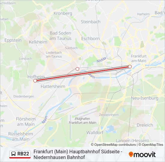 RB22 Bus Line Map