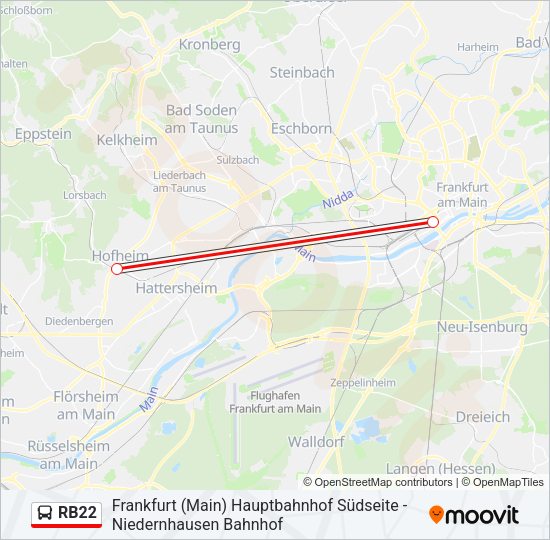 RB22 Bus Line Map