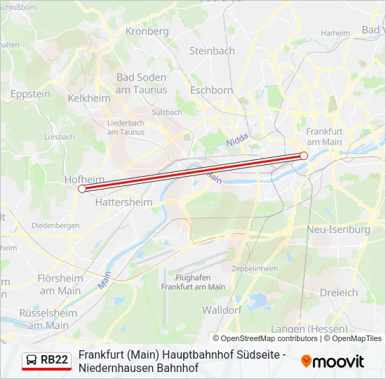RB22 Bus Line Map